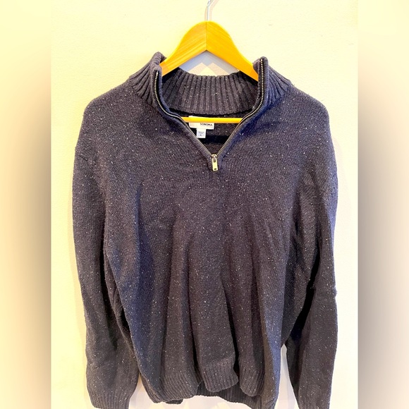 Mens Sonoma XL quarter zip Navy blue sweater - Picture 1 of 1